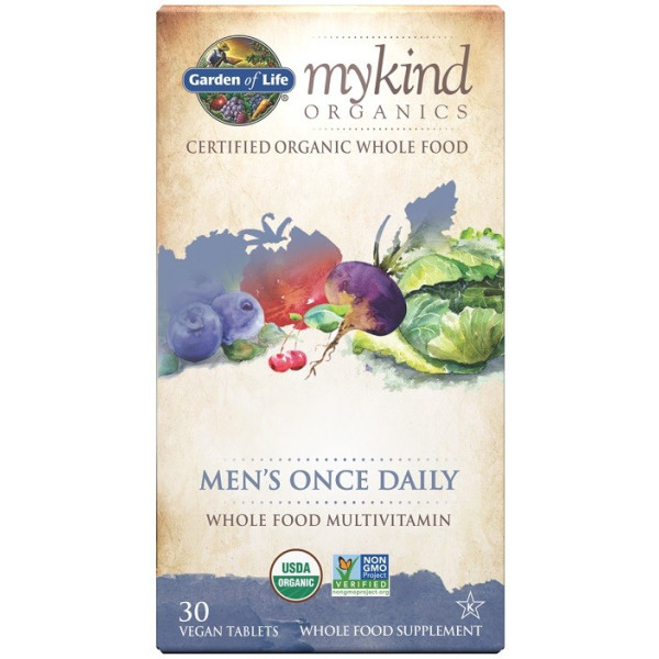 Garden Of Life Mykind Organics Hommes Une fois par jour 30 comprimés végétaliens