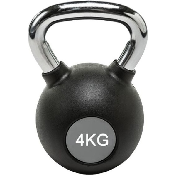 Fitness Deluxe Kettlebell mit Stahlgriff, 4 kg