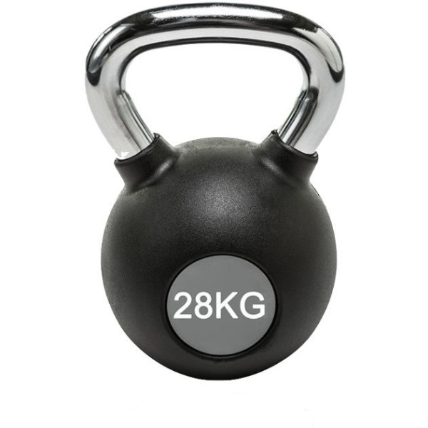 Fitness Deluxe Kettlebell mit Stahlgriff, 28 kg