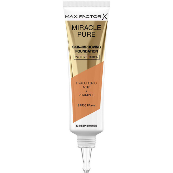 Max Factor Miracle Pure Fondotinta per il miglioramento della pelle 24 ore di idratazione SPF30 82 82 Deep 30 ml da WOMEN