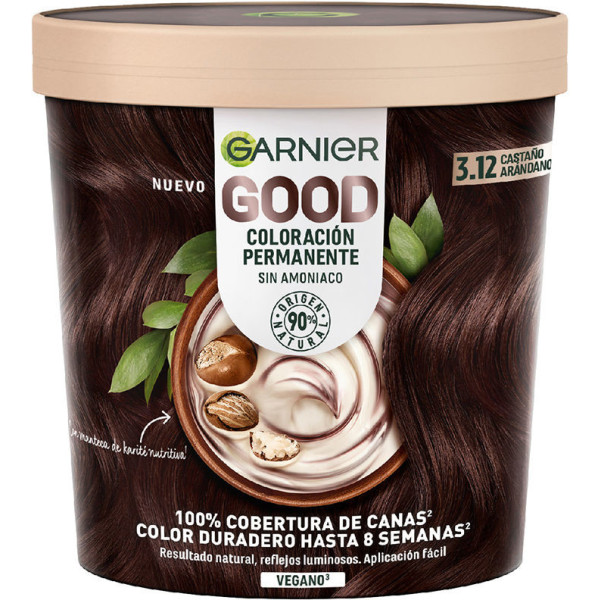 Garnier Good Coloración Permanente 3.12 Castaño Arándano 1 U Mujer