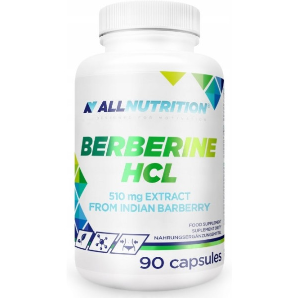 All Nutrition Berberine Hcl 510mg Extrait d'épine-vinette indienne 90 Caps