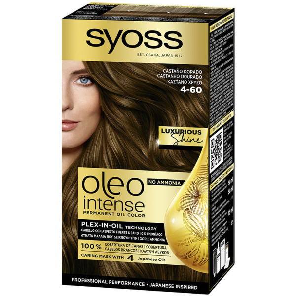 Syoss Oleo Intense Dye Sem Amônia Brilho Luxuoso 4-60-castanha dourada 5 Peças Unissex