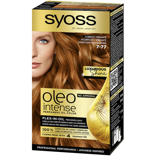Syoss Oleo Intense Dye Without Ammonia Luxurious Shine 7-77-vibrante rame 5 Pezzi Unisex