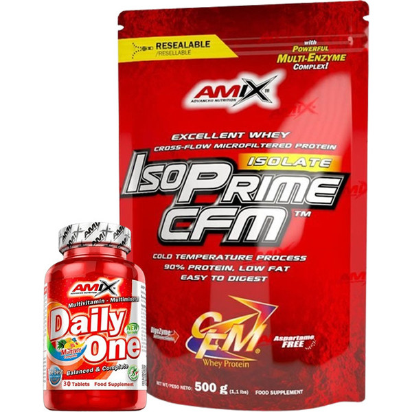 Pack REGALO Amix IsoPrime CFM Isolate Doypack 500 gr 90% proteína + Daily One 30 caps