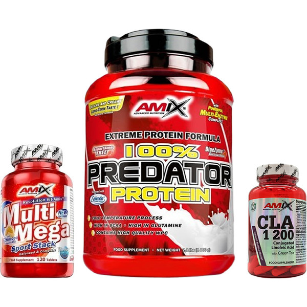 Pack REGALO Amix Predator Protein 1 Kg + Multi Mega Stack 120 tabletas + Cla 30 caps
