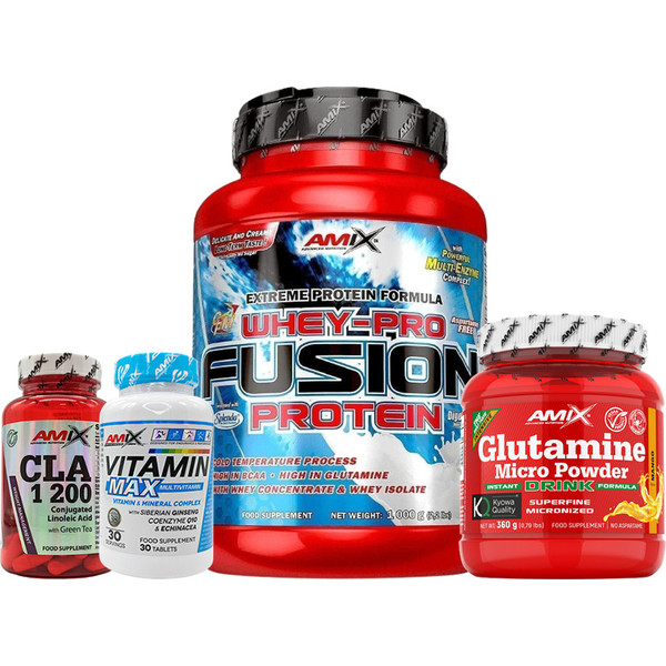 GIFT Pack Amix Whey Pure Fusion 1 Kg + Glutamine Micro Poeder Drink 360 gr + Vitamine Max 30 caps + Cla 30 caps