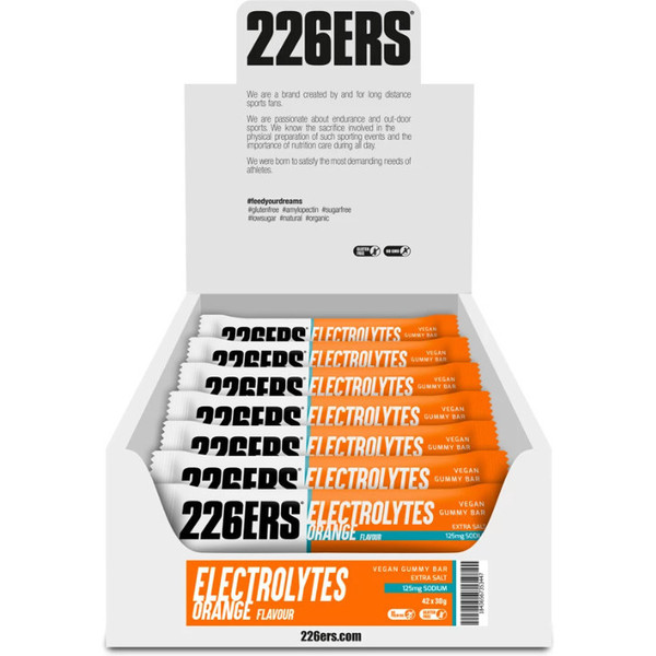 226ERS Barretta di elettroliti gommosi vegani 42 barrette x 30 gr