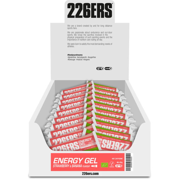 226ERS Energy Gel BIO Aardbei-Banaan Cafeïnevrij - 20 gels x 25 gr