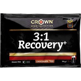 Crown Sport Nutrition 3:1 Recovery+ 10 Sobres de 50 G -  Recuperador Muscular Para Deportes De Resistencia Con Certificación Antidoping Informed Sport. Sin Gluten