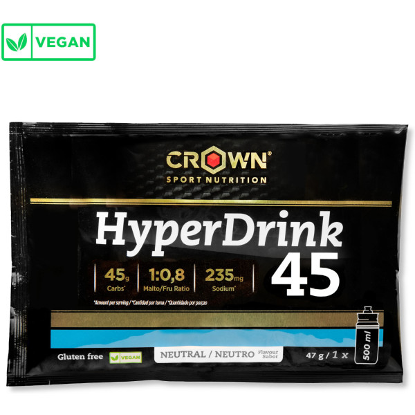 Crown Sport Nutrition Hyperdrink 45 1 bustina X 47 Gr / Alto contenuto di carboidrati e sodio extra
