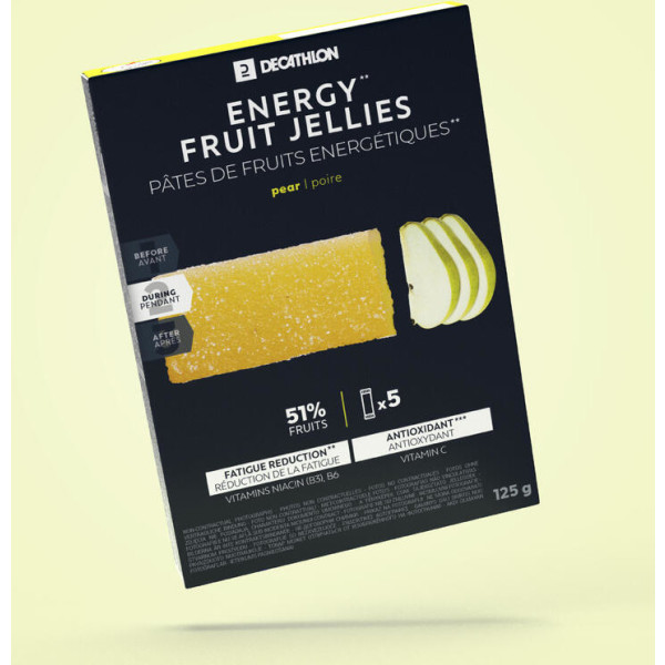 Decathlon Pasta de frutas energética Pera 5X25 gr