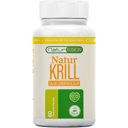 Naturfusion Único Aceite de Krill Puro + EPA/DHA + Astaxantina Bioasimilado. Regula los niveles de colesterol y triglicéridos. Acción cardio-protectora. antioxidante y antiinflamatoria. 60 cápsulas blandas