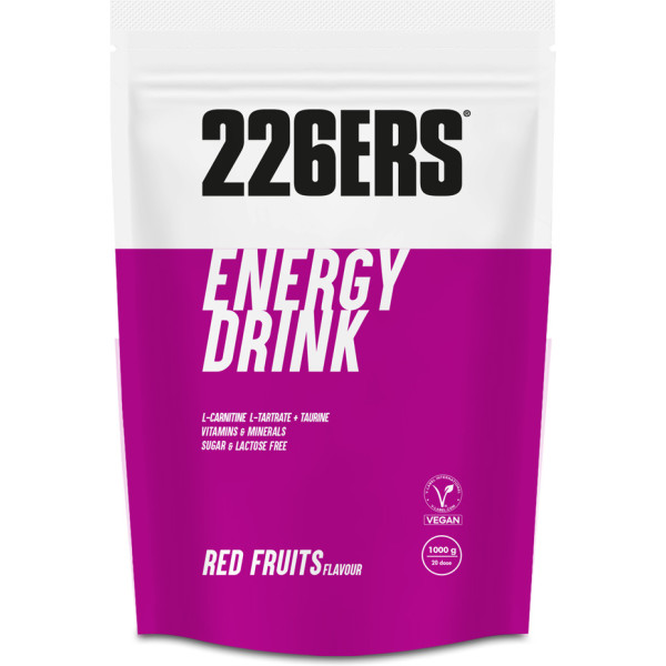 226ERS ENERGY DRINK 1KG - Bebida Energética Sin Gluten - Vegana - Sin Azúcar / Sugar Free - Con Amilopectina, L-Carnitina, Taurina, Vitaminas y Sales Minerales