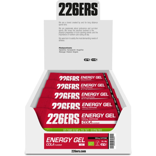 226ERS Energy Gel BIO Cola avec 160 mg de Caféine - 30 gels x 40 gr