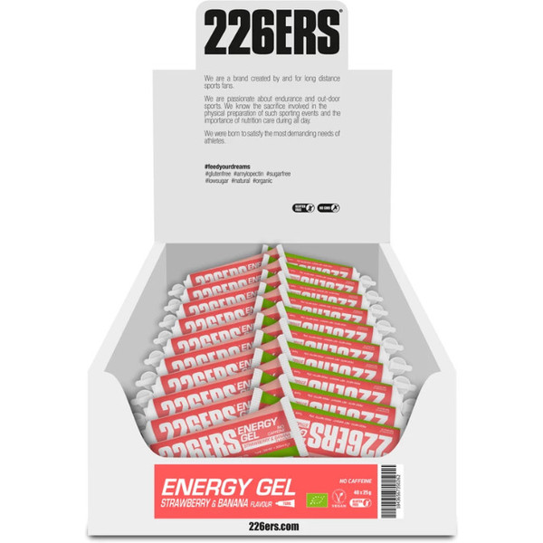 226ERS Energy Gel BIO Aardbei-Banaan Cafeïnevrij - 40 gels x 25 gr