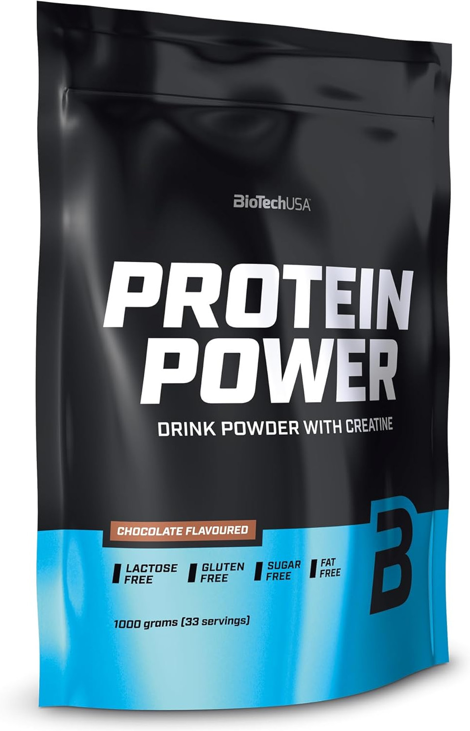 BioTechUSA Protein Power - Alto contenuto proteico, senza zucchero, senza lattosio, senza glutine e con aggiunta di creatina, 1000 g, Fragola e Banana-image