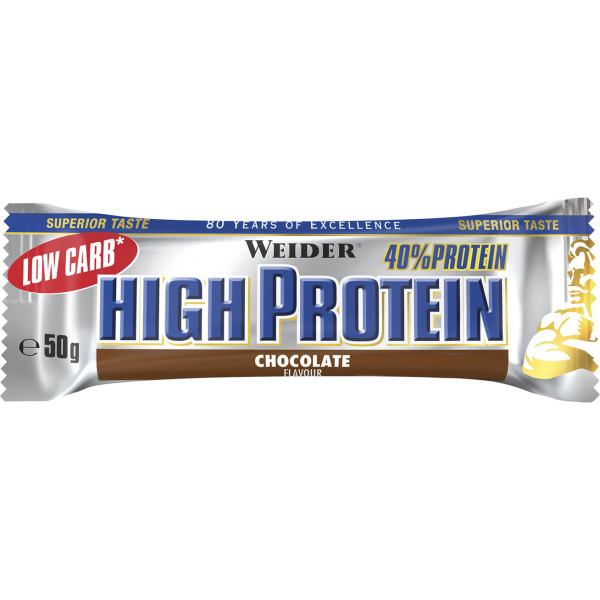 Weider 40% Low Carb High Protein Bar 1x50 gr - Barretta a basso contenuto di carboidrati e 40% di proteine