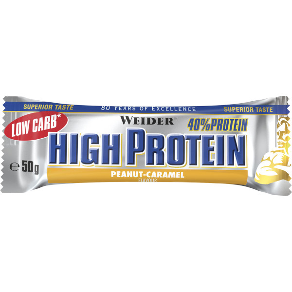 Weider 40% Low Carb High Protein Bar 1x50 gr - Barre Faible en Glucides et 40% de Protéines