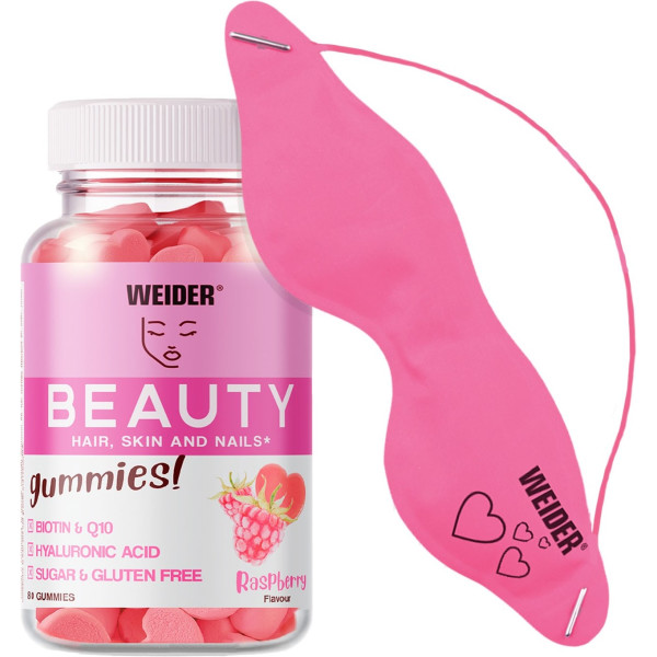 Weider Pack Beauty 80 Gummies + Antifaz - Cuidado De Piel, Cabello Y Uñas