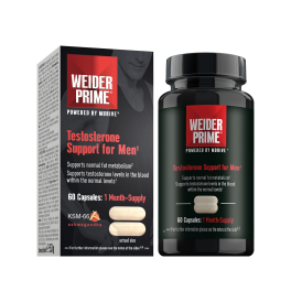 Weider Prime 60 caps - Aumenta la produzione di testosterone / Con estratto di Ashwagandha, Cordyceps e colina