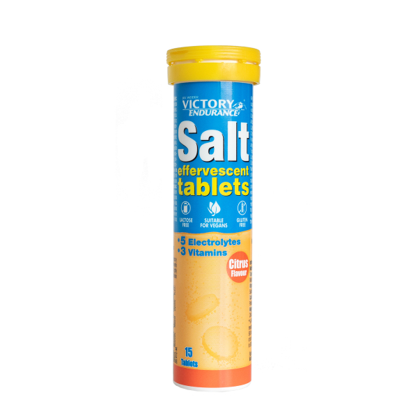 Victory Endurance Salt Effervescent - Effervescent Mineral Salts 1 Tube x 15 Tablets - Citrus Flavor
