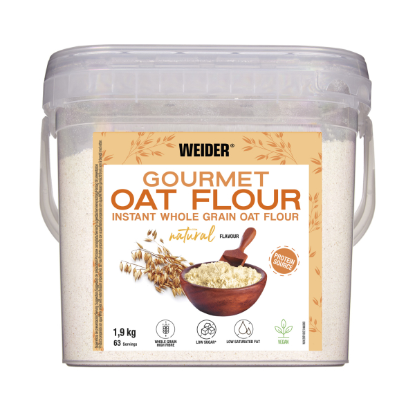 Farinha de Aveia Weider Gourmet 1,9 Kg - Farinha de Aveia Integral / Fonte de Proteína com Baixo Teor de Açúcar