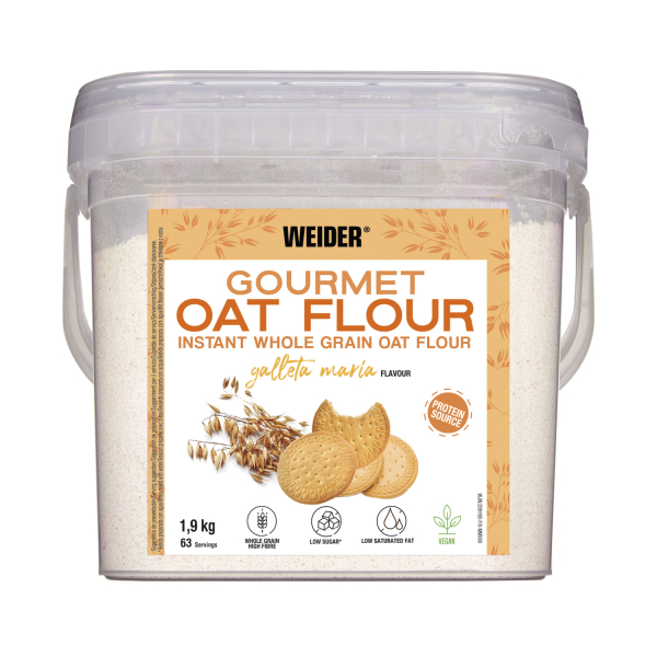 Weider Oat Flour Gourmet 1,9 Kg - Farine d'Avoine Complète / Source de Protéines à Faible Teneur en Sucre