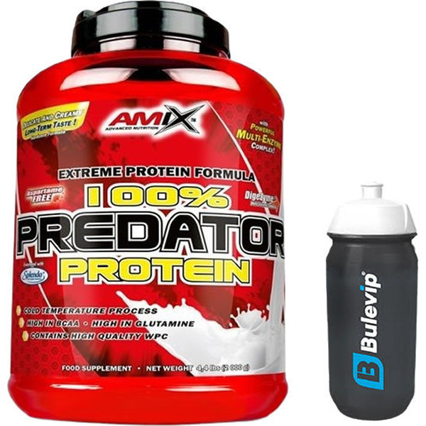 GESCHENKpakket Amix Predator Protein 2 Kg + Bulevip Shaker Pro Mixer Zwart - 500 ml