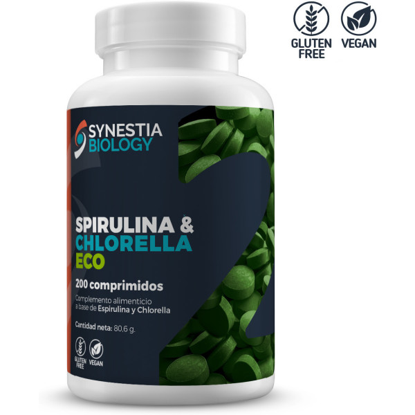 Synestia Biology Spiruline+chlorella Eco Synestia (200 Comprimés)