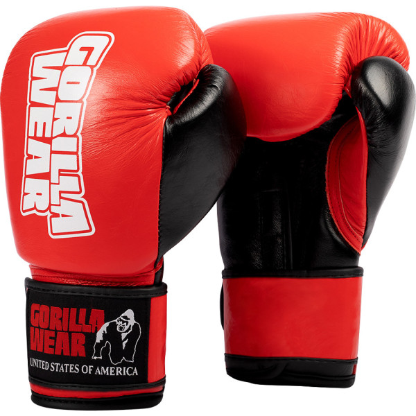 Gorilla Wear Ashton Pro Boxing Gloves - Red/Black - 14 oz