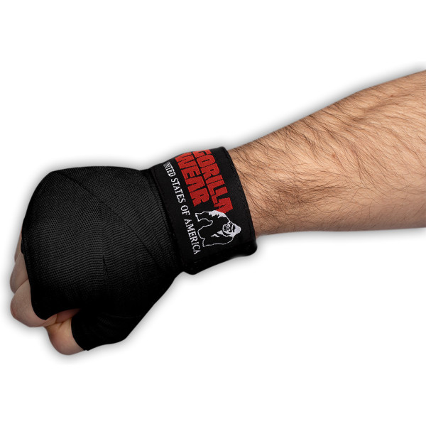 Fasce per mani da boxe Gorilla Wear - Nere - 3 m