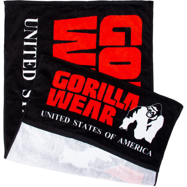 Serviette de sport fonctionnelle Gorilla Wear - Noir/Rouge - Taille unique