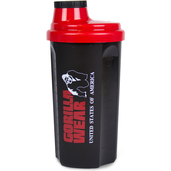 Gorilla Wear Shaker 700 ml – Schwarz/Rot – Einheitsgröße