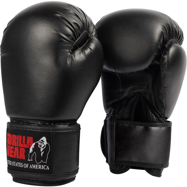 Gorilla Wear Mosby Boxing Gloves - Black - 12 oz