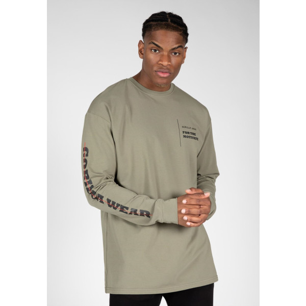 Gorilla Wear Boise de manga larga de gran tamaño - verde oscuro - 3xl