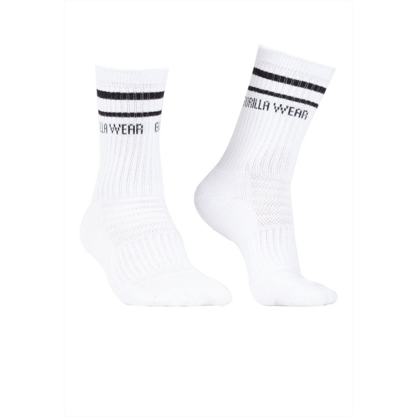 Gorilla Wear Crew Socken – Weiß – EU 34–38