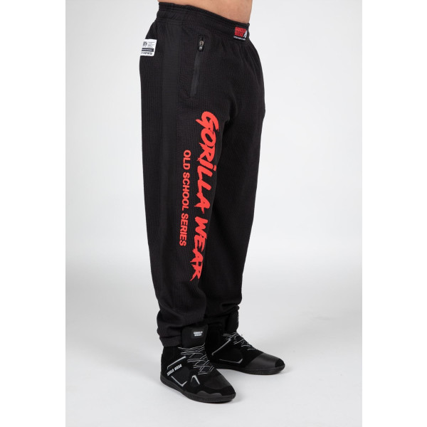 Gorilla Wear Pantalones de la vieja escuela de Augustine - Negro/Rojo - 2xl/3xl