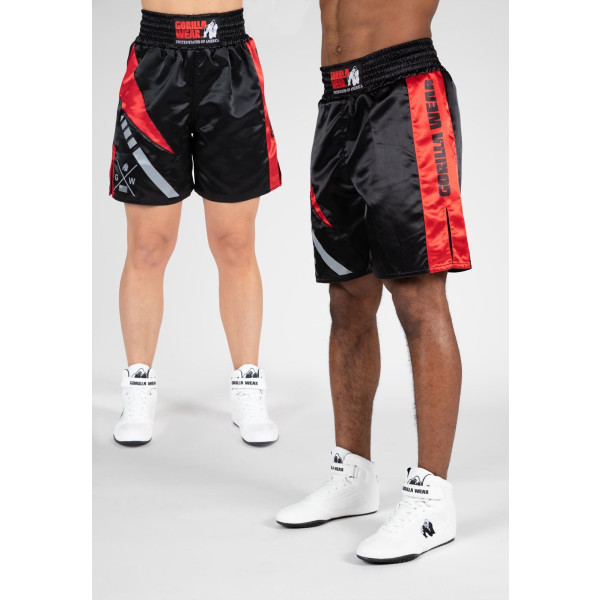 Gorilla Wear Hornell Boxing Shorts - Preto/Vermelho - S