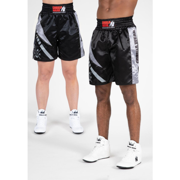 Gorilla Wear Hornell Boxing Shorts - Black/Grey - S