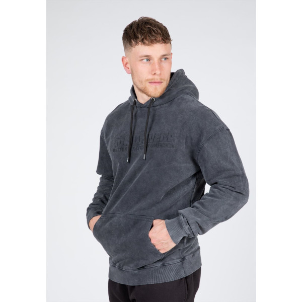 Gorilla Wear Crowley Hoodie masculina de gran tamaño - Gray Washed - S