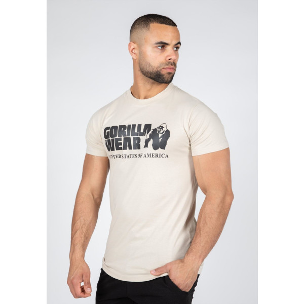 Gorilla Wear Klassisches T-Shirt – Beige – 2XL