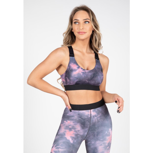 Gorilla Wear Colby Sports Bra - Gray/Pink - XS
