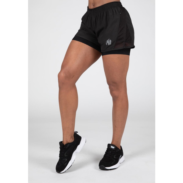 Gorilla Wear Portland 2-in-1-Shorts – Schwarz – L