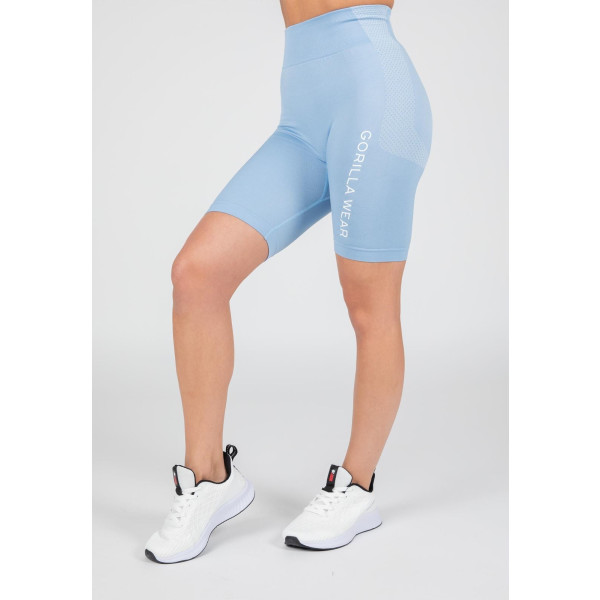 Gorilla Wear Selah Seamless Cycling Shorts - Light Blue - L/XL