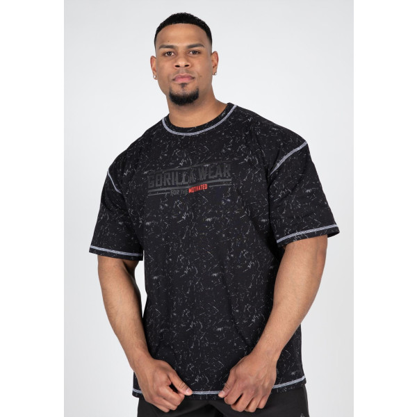 Gorilla Wear Camiseta de gran tamaño Saginaw - Black Washed - 4xl