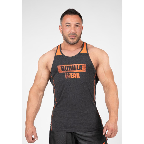 Gorilla Wear Wallace Tank Top – Grau/Orange – 4xl
