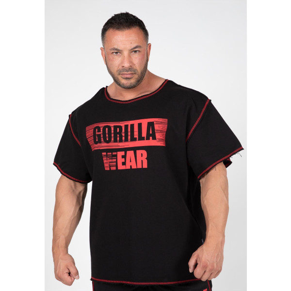 Gorilla Wear Wallace Trainingsoberteil – Schwarz/Rot – L/XL