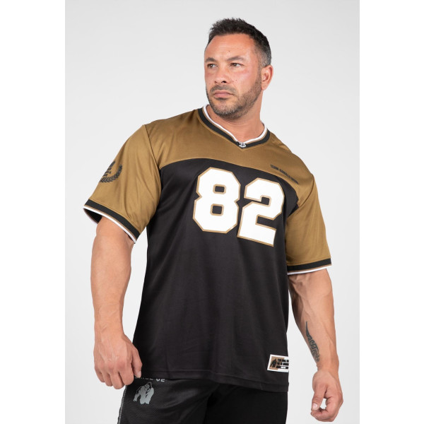 Gorilla Wear Trenton Fußballtrikot – Schwarz/Gold – L