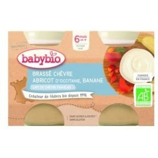 Babybio Yaourt De Chèvre Abricot Banane 2 X 130 Gr